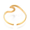 Ion Plating(IP) 304 Stainless Steel Sea Wave Cuff Rings LS-RJEW-N038-115LG-4