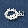 925 Sterling Silver Micro Pave Clear Cubic Zirconia Star Ring Charms STER-S011-05S-2