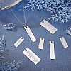 30Pcs 3 Style 201 & 304 Stainless Steel Rectangle Stamping Blank Tag Pendants STAS-BC0003-43-4