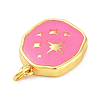 Real 18K Gold Plated Rack Plating Brass Enamel Pendants KK-M293-29G-02-2