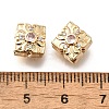 Brass Micro Pave Pearl Pink Cubic Zirconia Beads KK-M318-34G-02-3