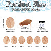 24Pcs 6 Styles 304 Stainless Steel Textured Oval Stud Earrings Findings STAS-TA0002-32RG-3