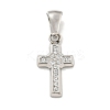 304 Stainless Steel Cubic Zirconia Pendants STAS-C102-04B-P-1