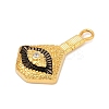 Brass Clear Cubic Zirconia Eye Pendants KK-U058-51G-2