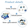 5Pcs 5 Styles Electroplate Glass Charms FIND-YW0005-47-3