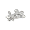 Brass Crystal Rhinestone Letter Links Connector Charms KK-S395-06P-F-2