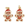 Christmas Brass Enamel Pendants KK-L255-17G-02-1