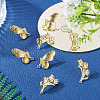 8Pcs 4 Styles Brass Micro Pave Clear Cubic Zirconia Stud Earring Findings KK-TA0002-74-4
