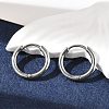 Tarnish Resistant 304 Stainless Steel Hoop Earrings LS-EJEW-P177-P-07-1