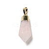 Natural Rose Quartz Pointed Pendants G-P474-02G-03-2