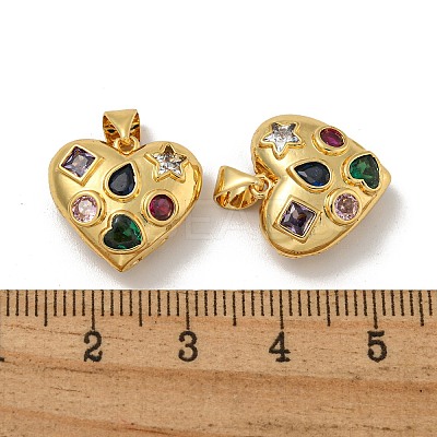 Brass Micro Pave Cubic Zirconia Pendants KK-N254-134G-1
