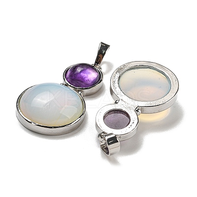 Opalite & Natural Amethyst Pendants G-G147-06P-06-1
