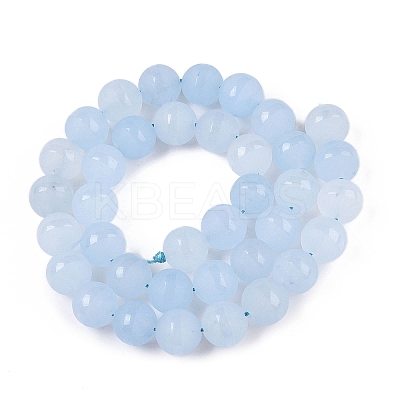Frosted Natural White Jade Beads Strands G-T138-10mm-209C-1