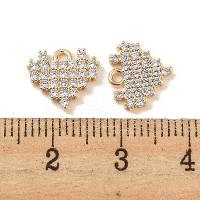 Brass Micro Pave Cubic Zirconia Charms KK-R152-20G-1