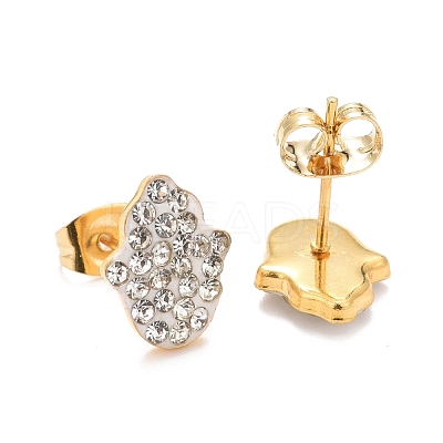304 Stainless Steel Enamel Stud Earrings EJEW-B009-19G-1