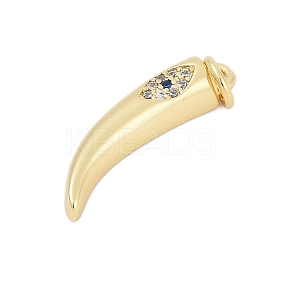 Brass Micro Pave Clear Cubic Zirconia Pendants KK-G522-12G-1