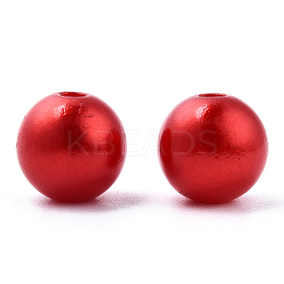 Spray Painted ABS Plastic Imitation Pearl Beads OACR-T015-05B-13-1