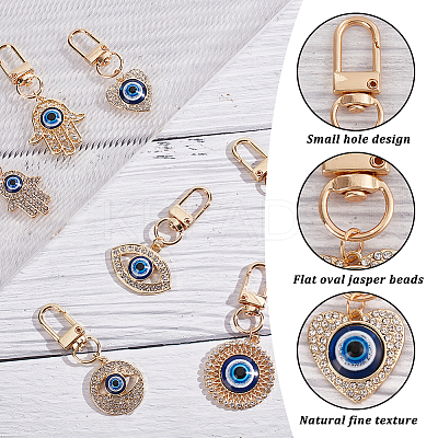 7Pcs 7 Style Evil Eye Resin Pendant Decorations AJEW-NB0003-92-1
