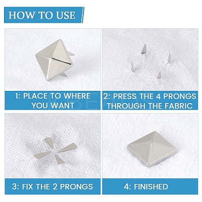 200Pcs 4 Styles Iron Studs Rivets IFIN-GF0001-54P-1