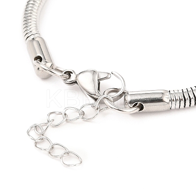 Tarnish Resistant Unisex 304 Stainless Steel Round Snake Chain Bracelets LS-BJEW-H541-02A-P-1