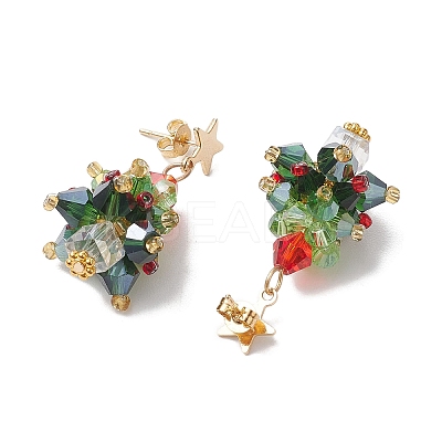 Glass Dangle Earrings EJEW-JE05961-1