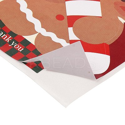 120Pcs Christmas Square Self Adhesive Paper Stickers Roll DIY-M070-07B-1