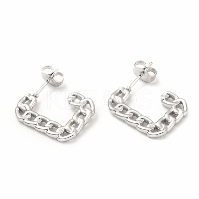 Non-Tarnish 304 Stainless Steel Chain Shape Stud Earrings EJEW-F283-03P-1