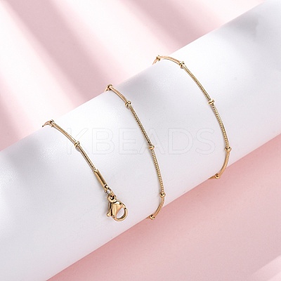 0.9MM 304 Stainless Steel Satellite Chain Necklaces NJEW-T016-21B-G-1