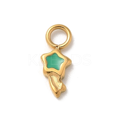 Ion Plating(IP) 304 Stainless Steel Enamel Charms STAS-G351-06G-02-1