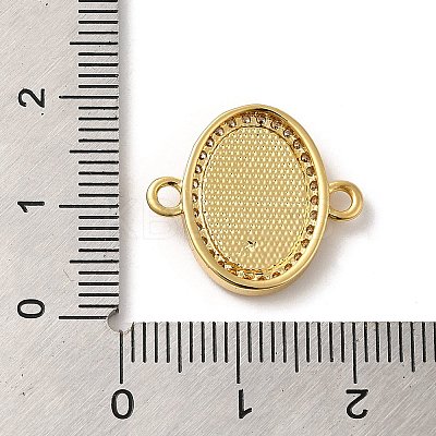 Rack Plating Brass Micro Pave Clear Cubic Zirconia Connector Charms KK-D088-39G-1