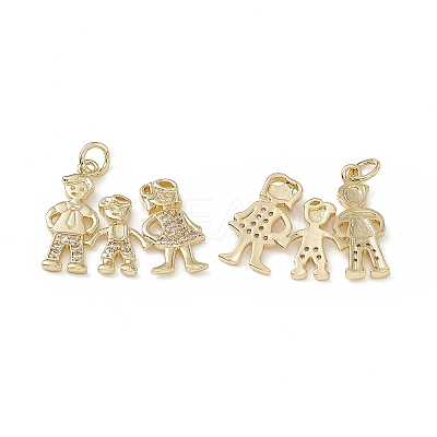 Brass Micro Pave Cubic Zirconia Pendants KK-E068-VB117-1