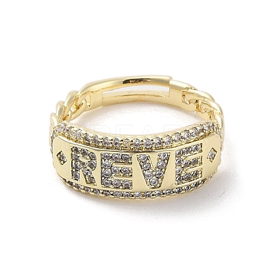 Brass Pave Cubic Zirconia Adjustable Rings RJEW-M170-25G-1