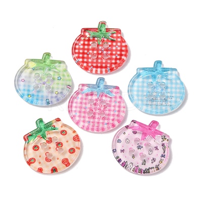 4-Hole Button Plastic Cabochons BUTT-V001-01-1
