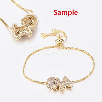 Brass Micro Pave Cubic Zirconia Pendants ZIRC-G130-09P-NR-1