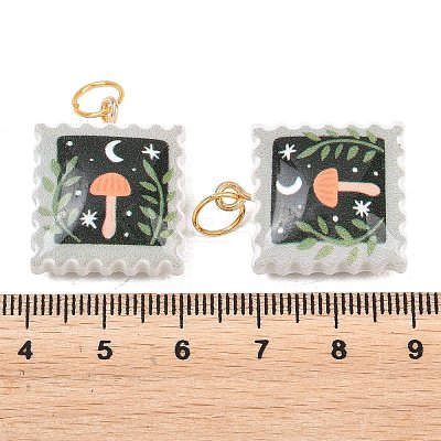 Printed Opaque Acrylic Pendants SACR-P036-01J-G-1