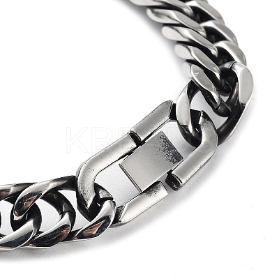 Non-Tarnish 304 Stainless Steel Cuban Link Chains Bracelets for Men BJEW-D031-06P-1