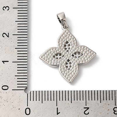 Rack Plating Brass Clear Cubic Zirconia Pendants X-KK-Z056-34P-01-1