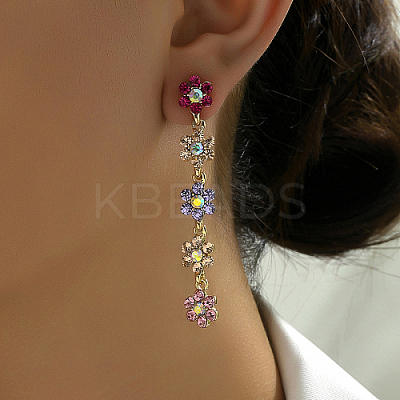 Real 18K Gold Plated Brass Micro Pave Cubic Zirconia Dangle Stud Earrings TR0164-2-1