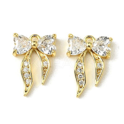 Brass Micro Pave Cubic Zirconia Charms FIND-Z035-04G-1