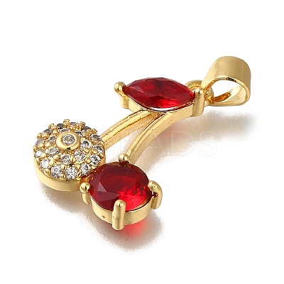 Rack Plating Brass Micro Pave Cubic Zirconia Pendants KK-G500-29G-02-1