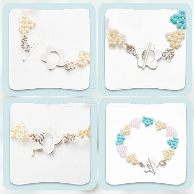 120Pcs Flower Tibetan Style Alloy Toggle Clasps FIND-SP0001-59-1