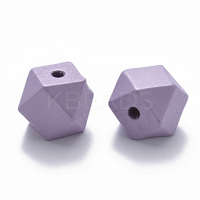 Painted Natural Wood Beads WOOD-Q040-020B-A04-1