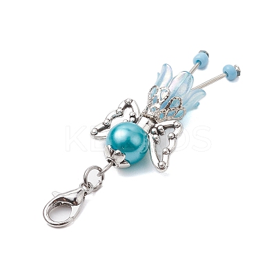 Fairy Glass Pearl Beads Pendant Decorations HJEW-JM02009-1