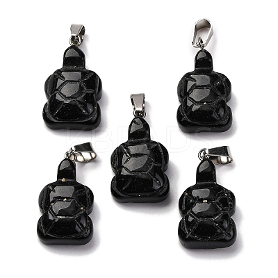 Natural Obsidian Pendants G-B127-06P-06-1