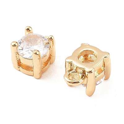 Brass Micro Pave Cubic Zirconia Pendants KK-D382-04G-01-1