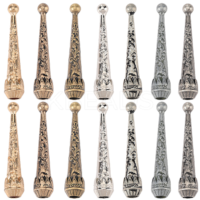 14Pcs 7 Colors Alloy Cord Ends FIND-GF0007-29-1
