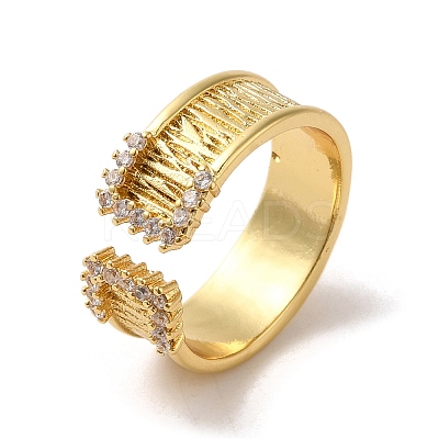 Brass Micro Pave Cubic Zirconia Adjustable Rings RJEW-K259-01D-G-1