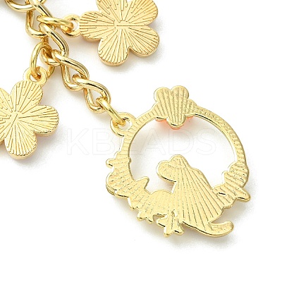 Cat & Flower Alloy Enamel with Rhinestone Keychain KEYC-JKC01099-1