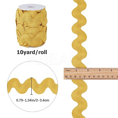 10 Yards Polyester Wavy Fringe Trim Ribbon OCOR-GF0002-49F-1