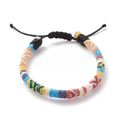 Ethnic Tribal Cloth Braided Bead Bracelet BJEW-JB07483-1